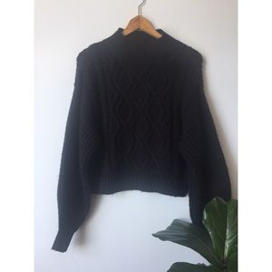 Black crop sweater